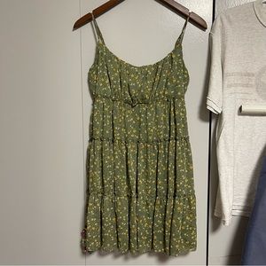 Green floral dress